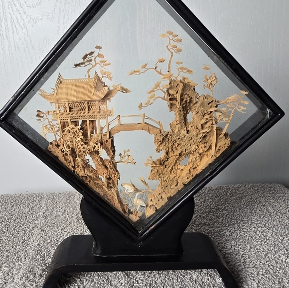 Vintage Chinese Cork Diorama Storks - Picture 12 of 13